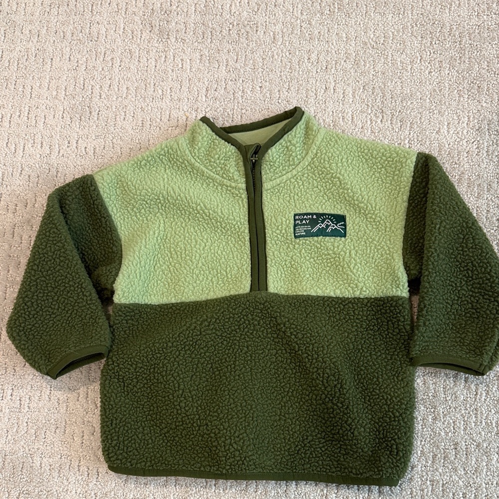 H&M Two-Tone Green Sherpa Fleece Jacket